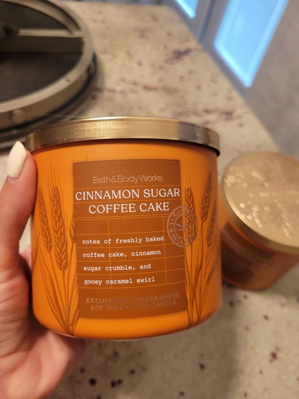 Bath & Body Works Cinnamon Sugar Coffee Cake Candle - Orange